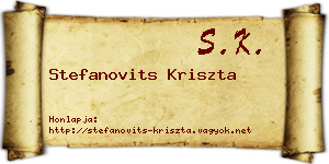 Stefanovits Kriszta névjegykártya